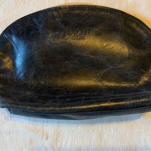 Sseko Black Leather Cosmetic Pouch